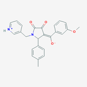 (E)-(3-methoxyphenyl)-[2-(4-methylphenyl)-4,5-dioxo-1-(pyridin-1-ium-3-ylmethyl)pyrrolidin-3-ylidene]methanolate