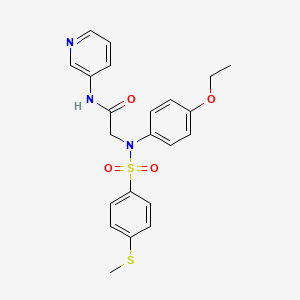 molecular formula C22H23N3O4S2 B3570573 N~2~-(4-ethoxyphenyl)-N~2~-{[4-(methylthio)phenyl]sulfonyl}-N~1~-3-pyridinylglycinamide 