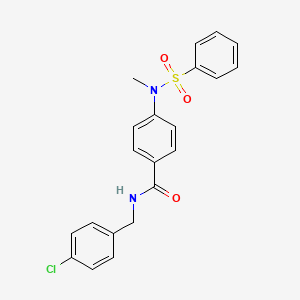 molecular formula C21H19ClN2O3S B3570574 N-(4-chlorobenzyl)-4-[methyl(phenylsulfonyl)amino]benzamide 