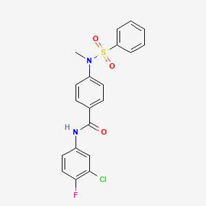 molecular formula C20H16ClFN2O3S B3570588 N-(3-chloro-4-fluorophenyl)-4-[methyl(phenylsulfonyl)amino]benzamide 