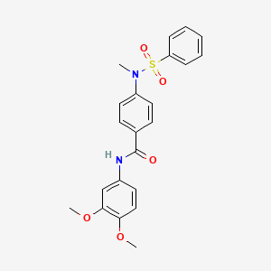 molecular formula C22H22N2O5S B3570589 N-(3,4-dimethoxyphenyl)-4-[methyl(phenylsulfonyl)amino]benzamide 