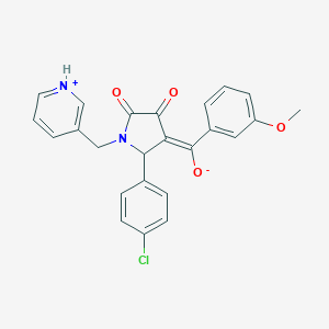 (E)-[2-(4-chlorophenyl)-4,5-dioxo-1-(pyridin-1-ium-3-ylmethyl)pyrrolidin-3-ylidene]-(3-methoxyphenyl)methanolate