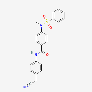 molecular formula C22H19N3O3S B3570592 N-[4-(cyanomethyl)phenyl]-4-[methyl(phenylsulfonyl)amino]benzamide 