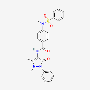 molecular formula C25H24N4O4S B3570600 N-(1,5-dimethyl-3-oxo-2-phenyl-2,3-dihydro-1H-pyrazol-4-yl)-4-[methyl(phenylsulfonyl)amino]benzamide 
