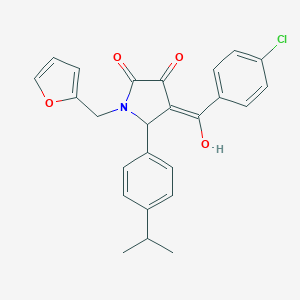 4-(4-chlorobenzoyl)-1-(2-furylmethyl)-3-hydroxy-5-(4-isopropylphenyl)-1,5-dihydro-2H-pyrrol-2-one