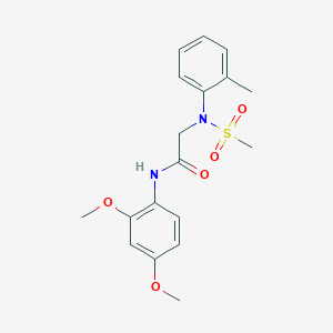 molecular formula C18H22N2O5S B3570624 N~1~-(2,4-dimethoxyphenyl)-N~2~-(2-methylphenyl)-N~2~-(methylsulfonyl)glycinamide 