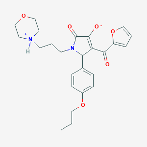 molecular formula C25H30N2O6 B357063 3-(furan-2-carbonyl)-1-(3-morpholin-4-ium-4-ylpropyl)-5-oxo-2-(4-propoxyphenyl)-2H-pyrrol-4-olate CAS No. 616859-70-2