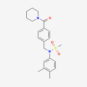 molecular formula C22H28N2O3S B3570638 N-(3,4-dimethylphenyl)-N-[4-(1-piperidinylcarbonyl)benzyl]methanesulfonamide 