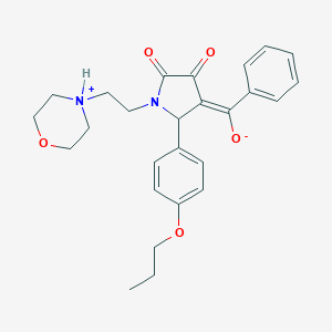 (E)-[1-(2-morpholin-4-ium-4-ylethyl)-4,5-dioxo-2-(4-propoxyphenyl)pyrrolidin-3-ylidene]-phenylmethanolate