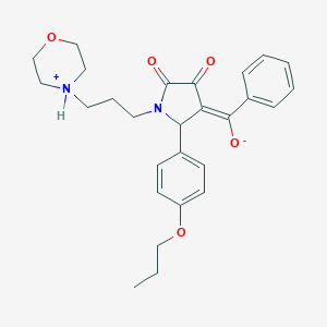 (E)-[1-(3-morpholin-4-ium-4-ylpropyl)-4,5-dioxo-2-(4-propoxyphenyl)pyrrolidin-3-ylidene]-phenylmethanolate