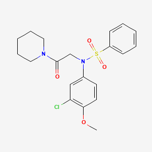 N-(3-chloro-4-methoxyphenyl)-N-[2-oxo-2-(1-piperidinyl)ethyl]benzenesulfonamide