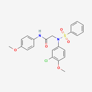 molecular formula C22H21ClN2O5S B3570666 N~2~-(3-chloro-4-methoxyphenyl)-N~1~-(4-methoxyphenyl)-N~2~-(phenylsulfonyl)glycinamide 