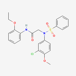 molecular formula C23H23ClN2O5S B3570676 N~2~-(3-chloro-4-methoxyphenyl)-N~1~-(2-ethoxyphenyl)-N~2~-(phenylsulfonyl)glycinamide 