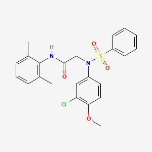 molecular formula C23H23ClN2O4S B3570682 N~2~-(3-chloro-4-methoxyphenyl)-N~1~-(2,6-dimethylphenyl)-N~2~-(phenylsulfonyl)glycinamide 