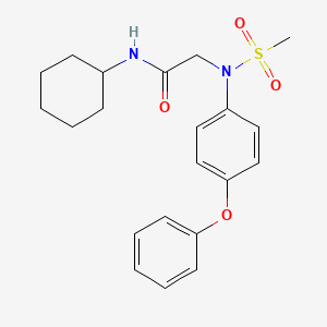 molecular formula C21H26N2O4S B3570683 N~1~-cyclohexyl-N~2~-(methylsulfonyl)-N~2~-(4-phenoxyphenyl)glycinamide 