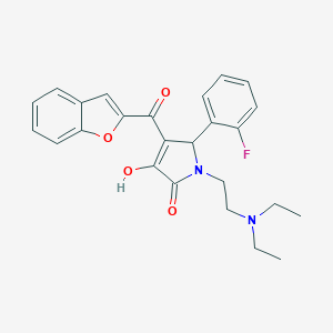 molecular formula C25H25FN2O4 B357069 4-(benzofuran-2-carbonyl)-1-(2-(diethylamino)ethyl)-5-(2-fluorophenyl)-3-hydroxy-1H-pyrrol-2(5H)-one CAS No. 618366-61-3