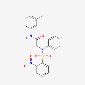 molecular formula C22H21N3O5S B3570700 N~1~-(3,4-dimethylphenyl)-N~2~-[(2-nitrophenyl)sulfonyl]-N~2~-phenylglycinamide 