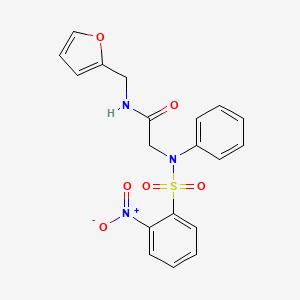 molecular formula C19H17N3O6S B3570714 N~1~-(2-furylmethyl)-N~2~-[(2-nitrophenyl)sulfonyl]-N~2~-phenylglycinamide 