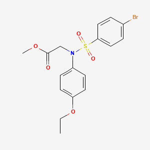 molecular formula C17H18BrNO5S B3570736 methyl N-[(4-bromophenyl)sulfonyl]-N-(4-ethoxyphenyl)glycinate 