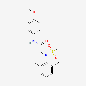 molecular formula C18H22N2O4S B3570753 N~2~-(2,6-dimethylphenyl)-N~1~-(4-methoxyphenyl)-N~2~-(methylsulfonyl)glycinamide 