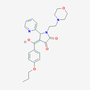 molecular formula C25H29N3O5 B357076 (4E)-4-[hydroxy-(4-propoxyphenyl)methylidene]-1-(2-morpholin-4-ylethyl)-5-pyridin-2-ylpyrrolidine-2,3-dione CAS No. 618877-68-2
