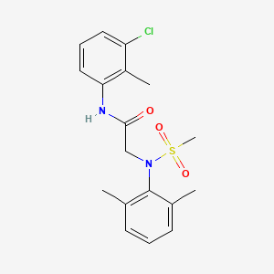 molecular formula C18H21ClN2O3S B3570769 N~1~-(3-chloro-2-methylphenyl)-N~2~-(2,6-dimethylphenyl)-N~2~-(methylsulfonyl)glycinamide 