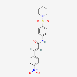 molecular formula C20H21N3O5S B3570798 3-(4-nitrophenyl)-N-[4-(1-piperidinylsulfonyl)phenyl]acrylamide 