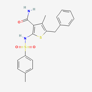 molecular formula C20H20N2O3S2 B3570800 5-benzyl-4-methyl-2-{[(4-methylphenyl)sulfonyl]amino}-3-thiophenecarboxamide 