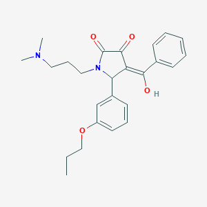 (4E)-1-[3-(dimethylamino)propyl]-4-[hydroxy(phenyl)methylidene]-5-(3-propoxyphenyl)pyrrolidine-2,3-dione