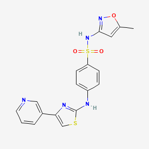 molecular formula C18H15N5O3S2 B3570824 N-(5-methyl-3-isoxazolyl)-4-{[4-(3-pyridinyl)-1,3-thiazol-2-yl]amino}benzenesulfonamide 