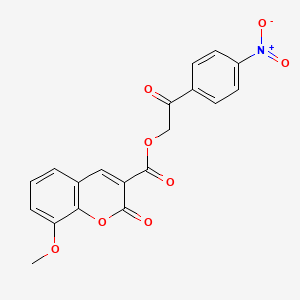 molecular formula C19H13NO8 B3570826 2-(4-nitrophenyl)-2-oxoethyl 8-methoxy-2-oxo-2H-chromene-3-carboxylate 