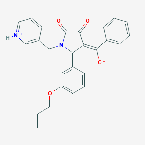 molecular formula C26H24N2O4 B357083 (E)-[4,5-dioxo-2-(3-propoxyphenyl)-1-(pyridinium-3-ylmethyl)pyrrolidin-3-ylidene](phenyl)methanolate CAS No. 613220-54-5