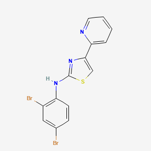 molecular formula C14H9Br2N3S B3570838 N-(2,4-dibromophenyl)-4-(2-pyridinyl)-1,3-thiazol-2-amine 