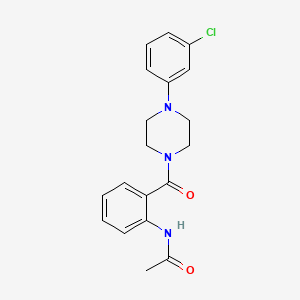 molecular formula C19H20ClN3O2 B3570842 N-(2-{[4-(3-chlorophenyl)-1-piperazinyl]carbonyl}phenyl)acetamide 