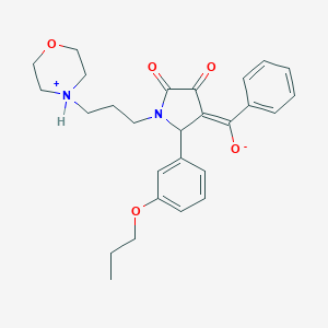 (E)-[1-(3-morpholin-4-ium-4-ylpropyl)-4,5-dioxo-2-(3-propoxyphenyl)pyrrolidin-3-ylidene]-phenylmethanolate