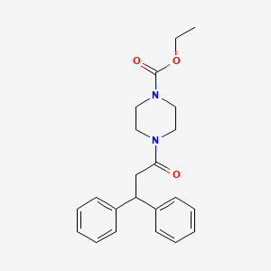 molecular formula C22H26N2O3 B3570860 ethyl 4-(3,3-diphenylpropanoyl)-1-piperazinecarboxylate 