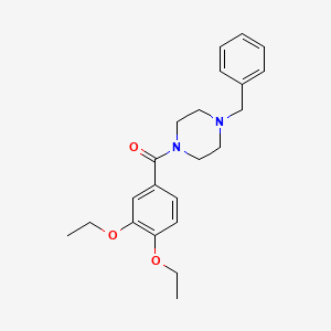 molecular formula C22H28N2O3 B3570861 1-benzyl-4-(3,4-diethoxybenzoyl)piperazine 