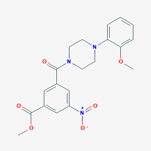molecular formula C20H21N3O6 B3570870 methyl 3-{[4-(2-methoxyphenyl)-1-piperazinyl]carbonyl}-5-nitrobenzoate 