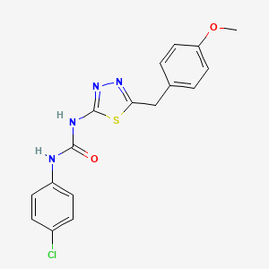 molecular formula C17H15ClN4O2S B3570871 N-(4-chlorophenyl)-N'-[5-(4-methoxybenzyl)-1,3,4-thiadiazol-2-yl]urea 
