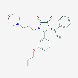 molecular formula C27H30N2O5 B357088 (4E)-4-[hydroxy(phenyl)methylidene]-1-(3-morpholin-4-ylpropyl)-5-(3-prop-2-enoxyphenyl)pyrrolidine-2,3-dione CAS No. 615270-20-7