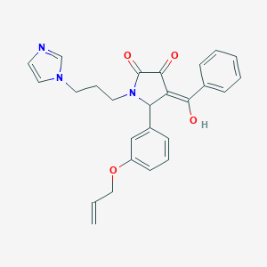 (4E)-4-[hydroxy(phenyl)methylidene]-1-(3-imidazol-1-ylpropyl)-5-(3-prop-2-enoxyphenyl)pyrrolidine-2,3-dione