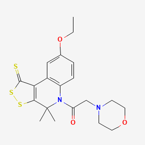 molecular formula C20H24N2O3S3 B3570905 8-ethoxy-4,4-dimethyl-5-(4-morpholinylacetyl)-4,5-dihydro-1H-[1,2]dithiolo[3,4-c]quinoline-1-thione 