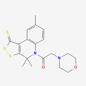 molecular formula C19H22N2O2S3 B3570917 4,4,8-trimethyl-5-(4-morpholinylacetyl)-4,5-dihydro-1H-[1,2]dithiolo[3,4-c]quinoline-1-thione 
