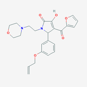 molecular formula C24H26N2O6 B357093 5-(3-(allyloxy)phenyl)-4-(furan-2-carbonyl)-3-hydroxy-1-(2-morpholinoethyl)-1H-pyrrol-2(5H)-one CAS No. 619273-08-4