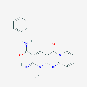 molecular formula C22H21N5O2 B357095 1-ethyl-2-imino-N-(4-methylbenzyl)-5-oxo-1,5-dihydro-2H-dipyrido[1,2-a:2,3-d]pyrimidine-3-carboxamide CAS No. 614747-56-7