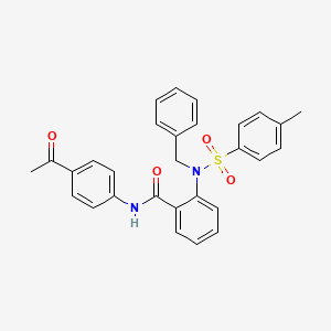 molecular formula C29H26N2O4S B3570956 N-(4-acetylphenyl)-2-{benzyl[(4-methylphenyl)sulfonyl]amino}benzamide 