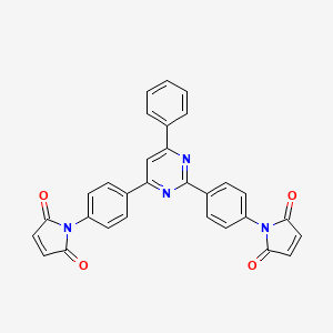 molecular formula C30H18N4O4 B3570968 1,1'-[(6-phenyl-2,4-pyrimidinediyl)di-4,1-phenylene]bis(1H-pyrrole-2,5-dione) 
