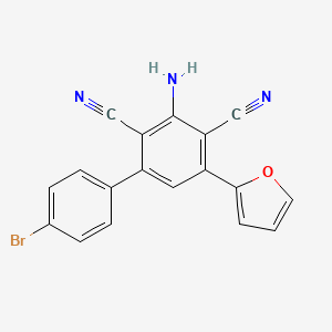 molecular formula C18H10BrN3O B3570993 3-amino-4'-bromo-5-(2-furyl)-2,4-biphenyldicarbonitrile 