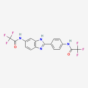 molecular formula C17H10F6N4O2 B3571005 2,2,2-trifluoro-N-(4-{6-[(trifluoroacetyl)amino]-1H-benzimidazol-2-yl}phenyl)acetamide 