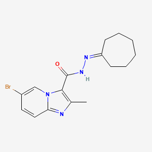 molecular formula C16H19BrN4O B3571011 6-bromo-N'-cycloheptylidene-2-methylimidazo[1,2-a]pyridine-3-carbohydrazide 